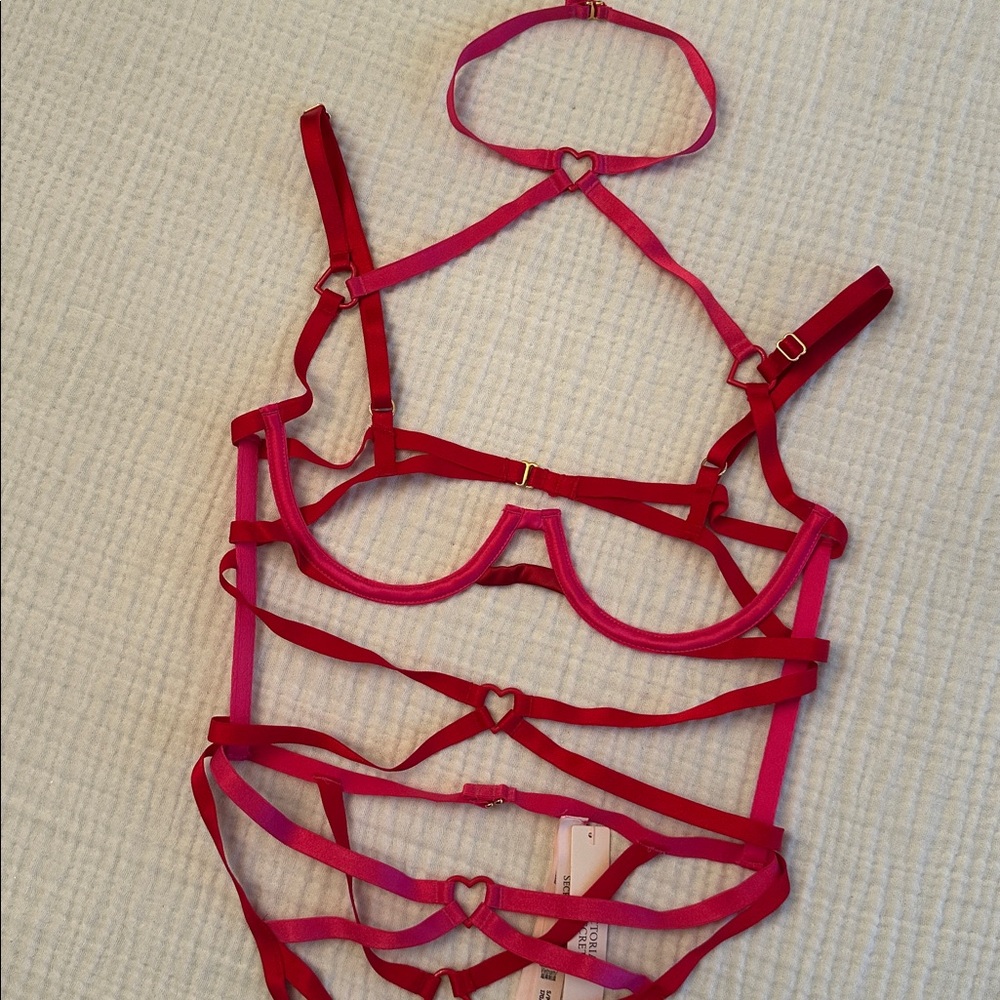 NWT Victoria's Secret Strappy Heartware Open Teddy - Picture 5 of 12